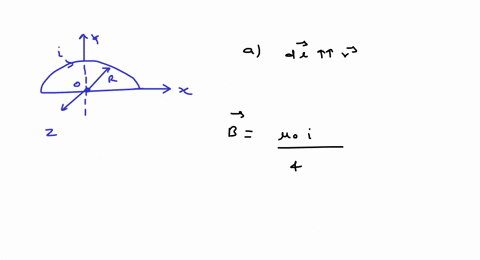 a-the-magnetic-field-at-o-is-only-due-to-the-curved-path-as-for-the-line-element-d-vecl-uparrow-vecr