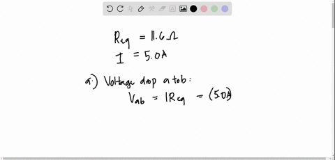 a-current-of-50-a-flows-into-the-circuit-in-point-a-and-out-at-point-b-a-what-is-the-potential-diffe