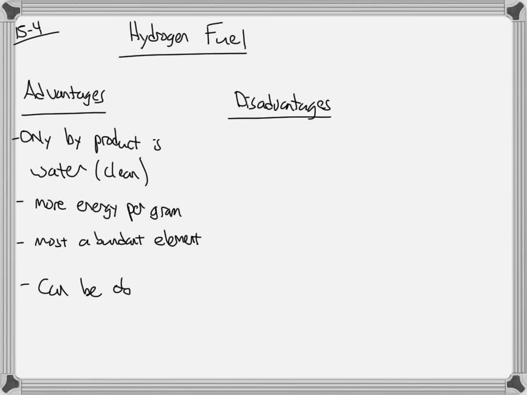 SOLVED:What are the advantages and disadvantages of hydrogen fuel cells?
