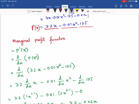 find-the-marginal-profit-function-if-the-cost-and-revenue-respectively-are-those-in-the-indicated-pr