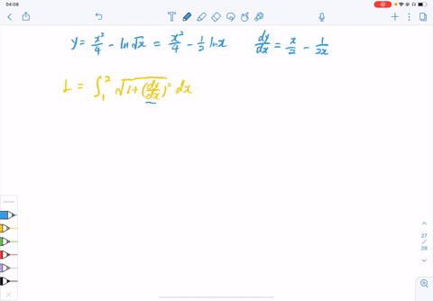 find-the-length-of-the-curve-yx2-4-ln-sqrtx-1-leq-x-leq-2