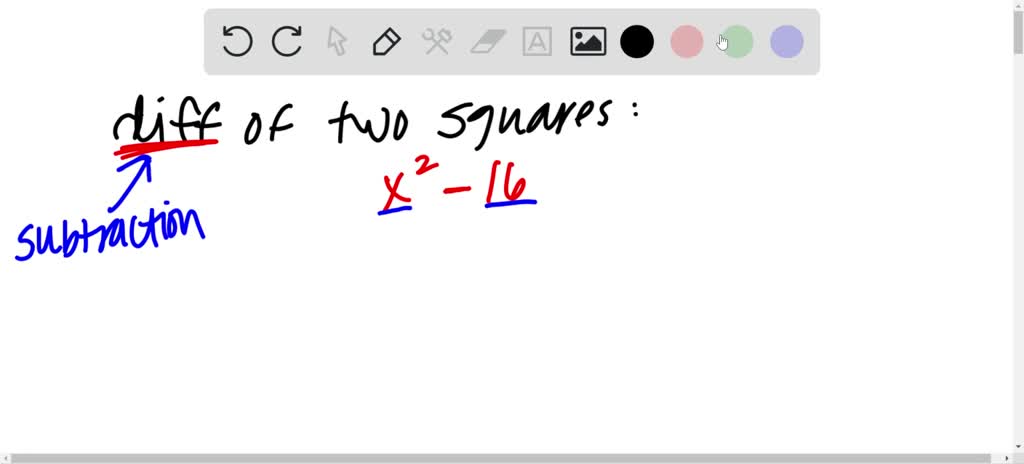 Explain how to factor the difference of two squar… Explain how to factor the difference of two squar…