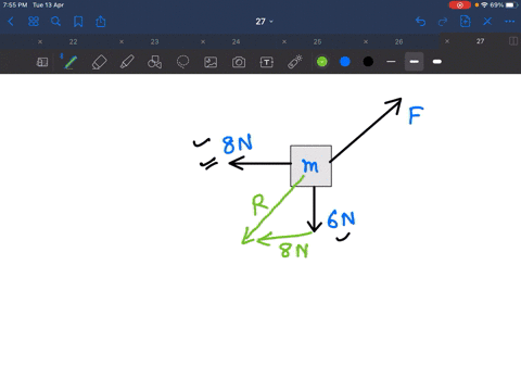 three-forces-act-on-a-mass-m-as-shown-in-the-diagram-above-the-mass-remains-at-rest-determine-the-ma
