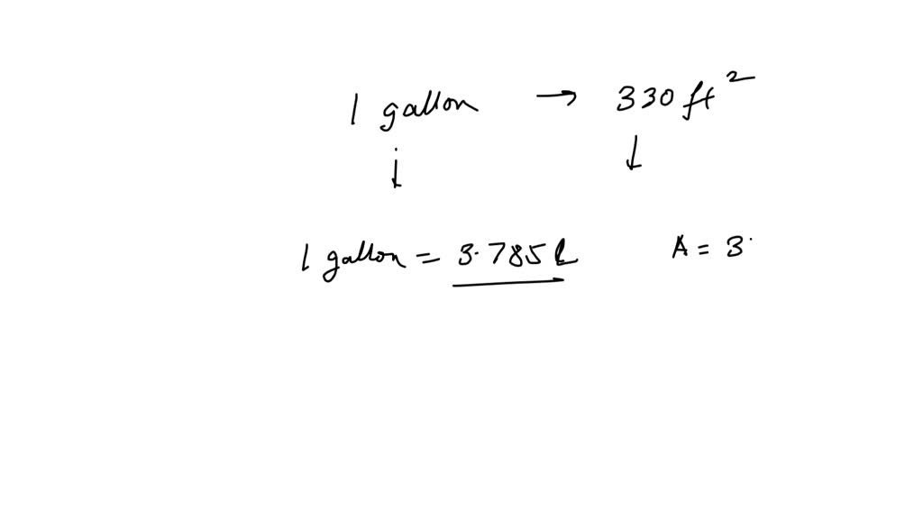 SOLVEDA gallon of paint covers 330 ft^2. What's its coverage in m^2 / L