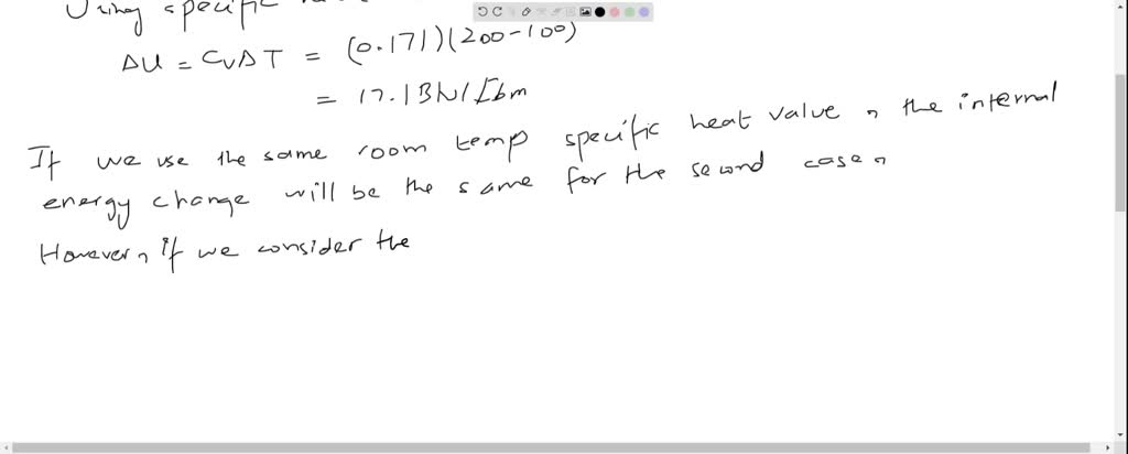 What is the change in the internal energy, in Btu/lbm, of air as its ...