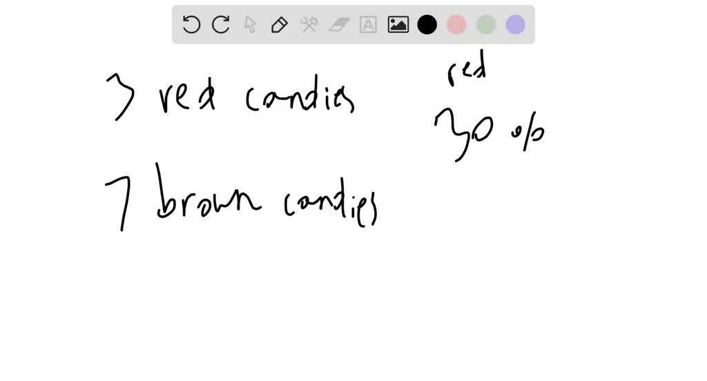 SOLVEDA bag of candy contains 3 red candies and 7 brown candies. A friend says the probability