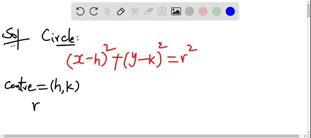 SOLVED:Write the standard form of the equation of the circle with the ...