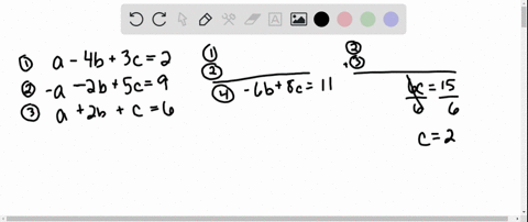 if-possible-solve-the-system-beginarrayr-a-4-b3-c2-a-2-b5-c9-a2-bc6-endarray