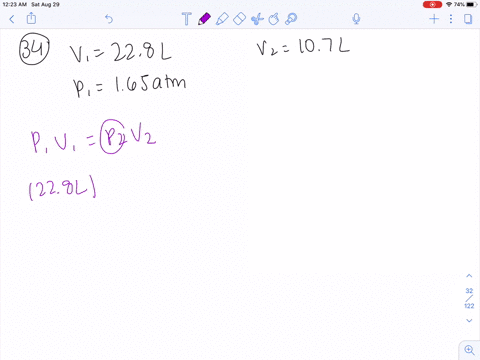 a-sample-of-gas-has-an-initial-volume-of-228-l-at-a-pressure-of-165-atm-if-the-sample-is-compressed-