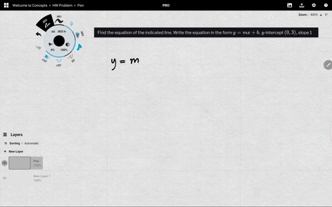 find-the-equation-of-the-indicated-line-write-the-equation-in-the-form-ym-xb-y-intercept-03-slope-1