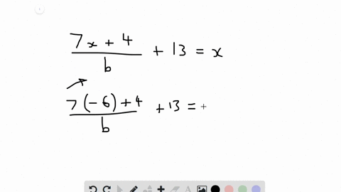 find-b-such-that-frac7-x4b13x-will-have-a-solution-set-given-by-6