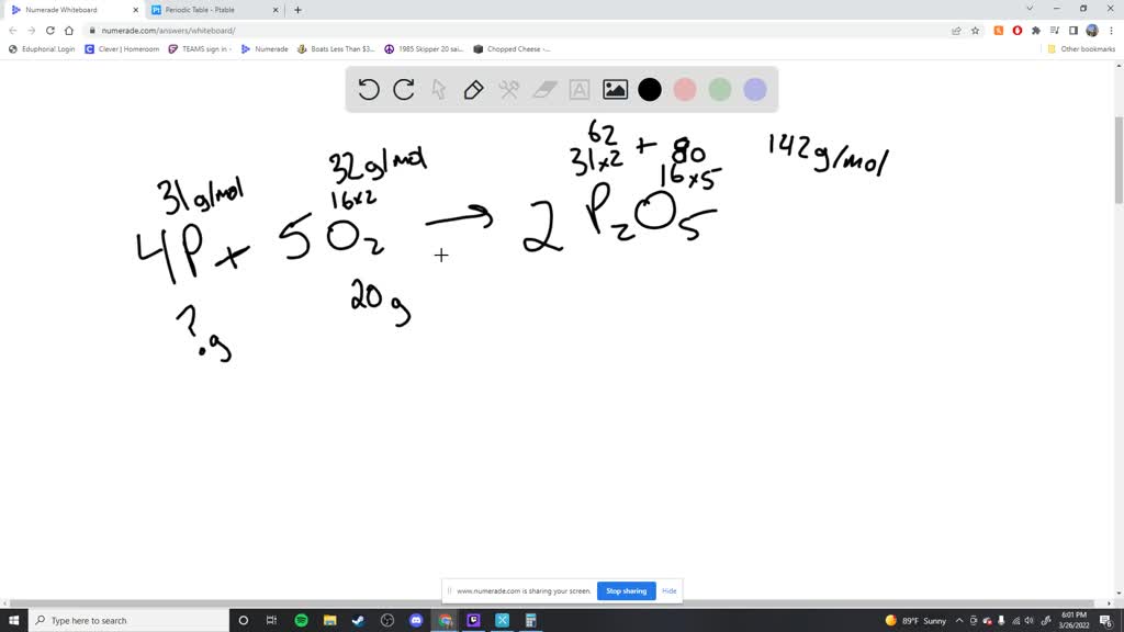 SOLVED:Consider the following unbalanced chemical equation: P+O2 →P2 O5 ...