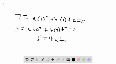 write-a-quadratic-function-ya-x2b-xc-whose-graph-passes-through-the-points-07213-and-435