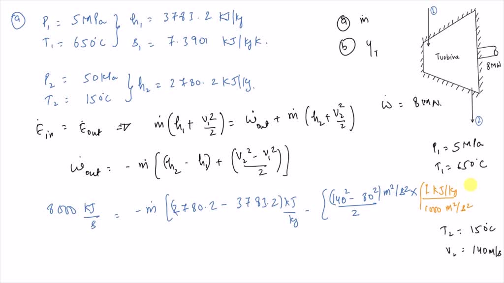video-solution-steam-enters-a-turbine-with-a-mass-flow-rate-of-15-kg-s