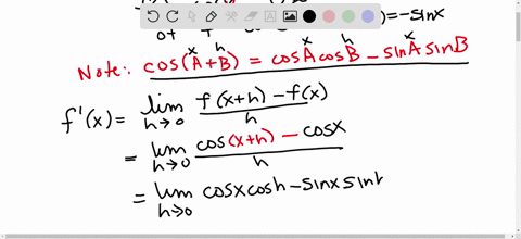 differentiation-rules-prove-using-the-definition-of-a-derivative-that-if-fxcos-x-then-fprimex-sin-x