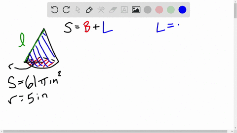 find-the-slant-height-of-each-figure-a-right-cone-with-radius-5-in-and-surface-area-61-pi-in-2