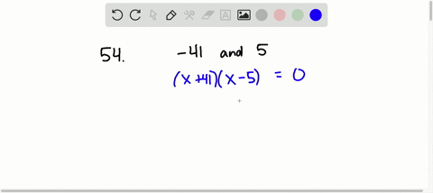 write-a-quadratic-equation-with-the-given-solutions-41-and-5