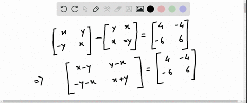 equality-of-matrices-solve-for-x-and-y-leftbeginarrayrrx-y-y-xendarrayright-leftbeginarrayrry-x-x-ye