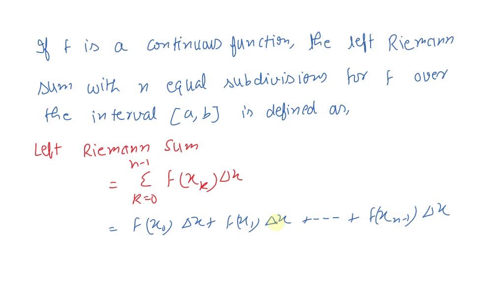 SOLVED:Use the given graph to estimate the left Riemann sum for the ...