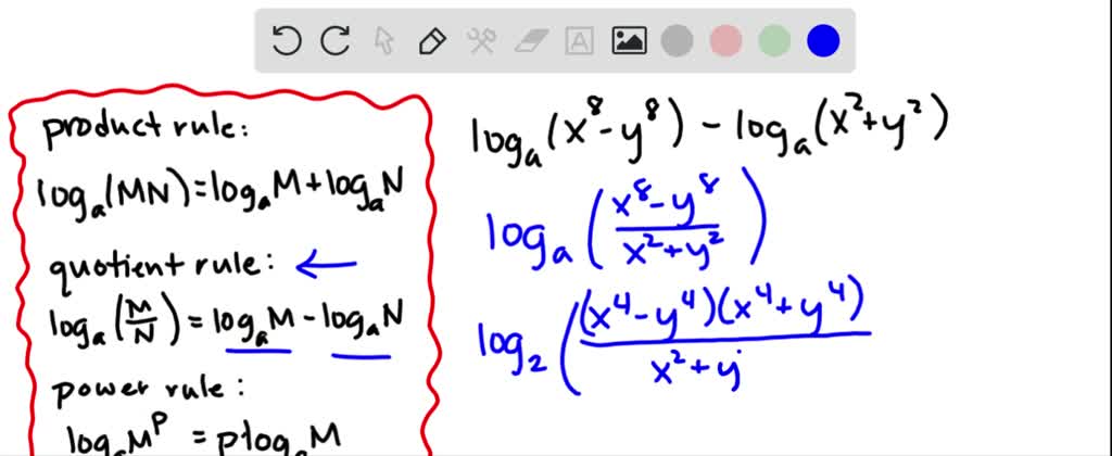 SOLVED:Express as an equivalent expression that is a single logarithm ...