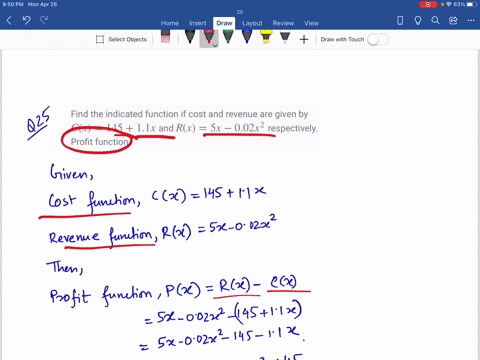 find-the-indicated-function-if-cost-and-revenue-are-given-by-cx14511-x-and-rx5-x-002-x2-respective-5