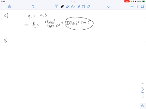 a-what-is-the-speed-of-a-beam-of-electrons-when-the-simultaneous-influence-of-an-electric-field-of-5