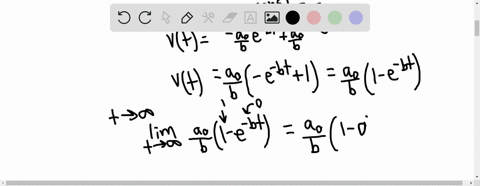 an-objects-acceleration-decreases-exponentially-with-time-ata_0-e-b-t-where-a_0-and-b-are-constants-