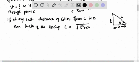 a-spring-a-b-of-constant-k-is-attached-to-a-support-at-a-and-to-a-collar-of-mass-m-the-unstretched-l