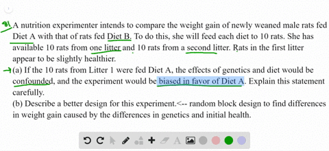 a-nutrition-experimenter-intends-to-compare-the-weight-gain-of-newly-weaned-male-rats-fed-diet-a-wit