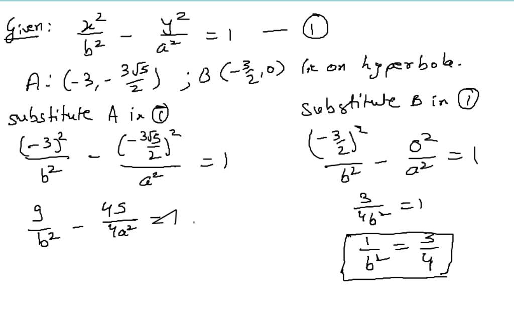 SOLVED:Find an equation of a hyperbola of the type (x^2)/(b^2)-(y^2)/(a ...