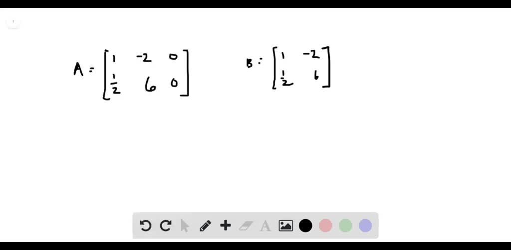 SOLVED:Equality of Matrices Determine whether the matrices A and B are ...