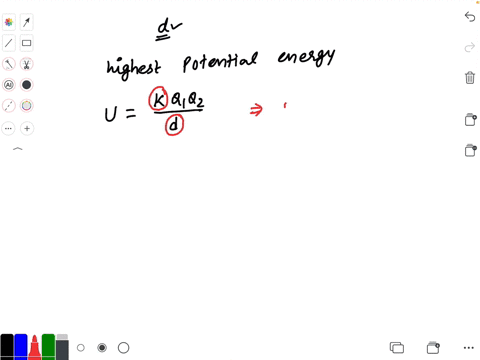 each-of-the-following-pairs-of-charges-are-separated-by-a-distance-d-which-pair-has-the-highest-pote