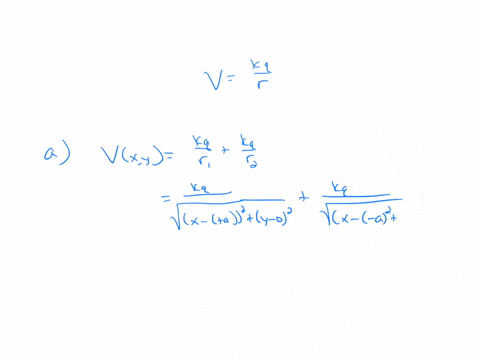 two-identical-charges-q-lie-on-the-x-axis-at-pm-a-a-find-an-expression-for-the-potential-at-all-po-2
