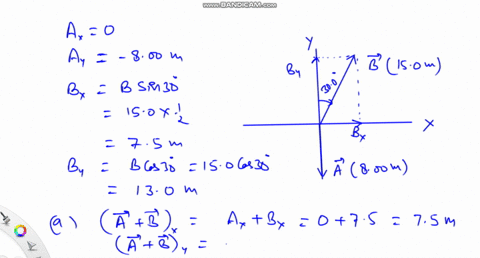 For the vectors A⃗ and B⃗ in Fig. E1.28, use the method of components ...