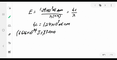 ii-show-that-the-energy-e-in-electron-volts-of-a-photon-whose-wavelength-is-lambdamathrmnm-is-given-