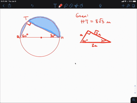 find-the-area-of-the-shaded-region-in-each-figure-assume-lines-that-appear-tangent-are-tangent-at-5