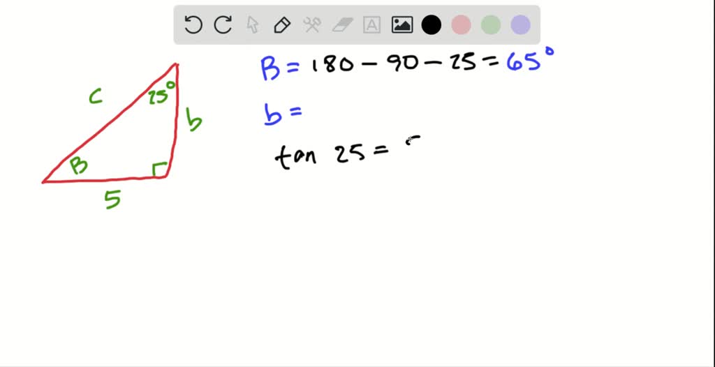 SOLVED:Use the right triangle shown below. Then, using the given ...