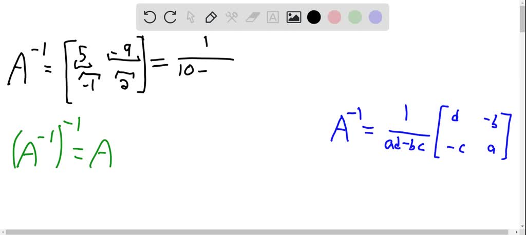 ⏩SOLVED:Each graphing calculator screen shows A^-1 for some matrix A ...