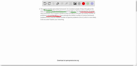 the-science-teacher-gives-daily-homework-for-a-random-sample-of-days-throughout-the-year-the-median-