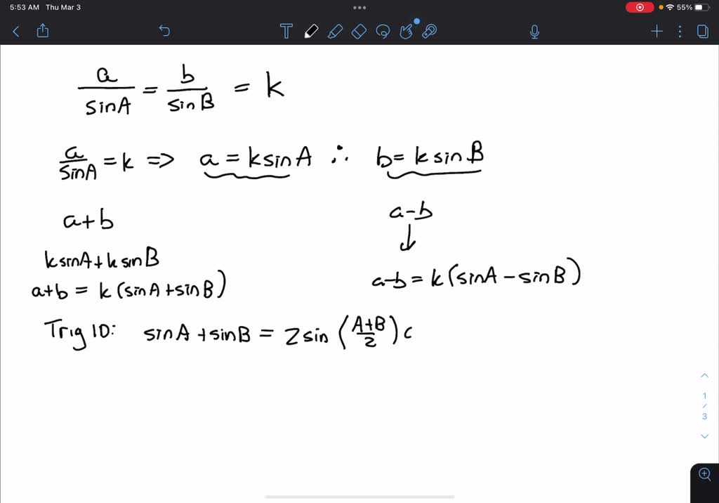 The law of tangents is another way to link the angles and lengths of ...