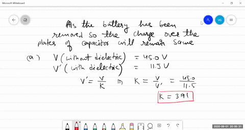 2465-a-parallel-plate-capacitor-with-only-air-between-the-plates-is-charged-by-connecting-it-to-a-ba