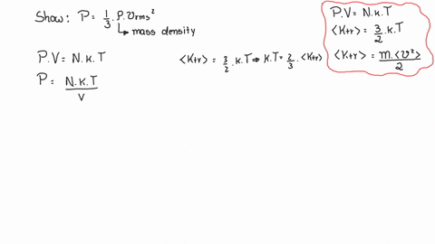 show-that-for-an-ideal-gas-pfrac13-rho-v_mathrmrms2-where-p-is-the-pressure-rho-is-the-mass-density-