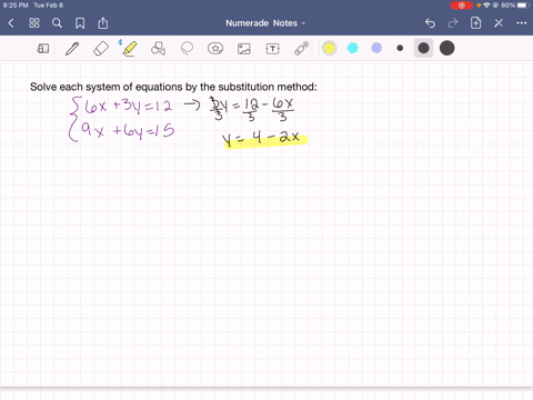 solve-each-system-of-equations-by-the-substitution-method-leftbeginarrayl-6-x3-y12-9-x6-y15-endarray