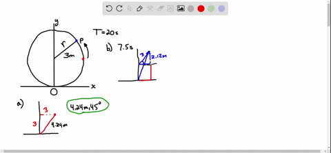a-particle-p-travels-with-constant-speed-on-a-circle-of-radius-r-300-mathrmm-fig-4-56-and-completes-
