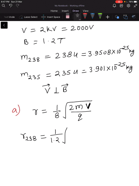 singly-charged-uranium-238-ions-are-accelerated-through-a-potential-difference-of-200-mathrmkv-and-e