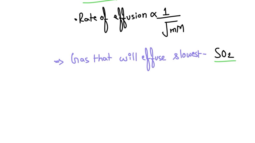 SOLVEDFor the gases CO, CO2, NO, and NO2, which gas will effuse the