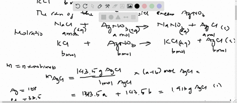 a-08870-mathrmg-sample-of-a-mixture-of-mathrmnacl-and-mathrmkcl-is-dissolved-in-water-and-the-soluti