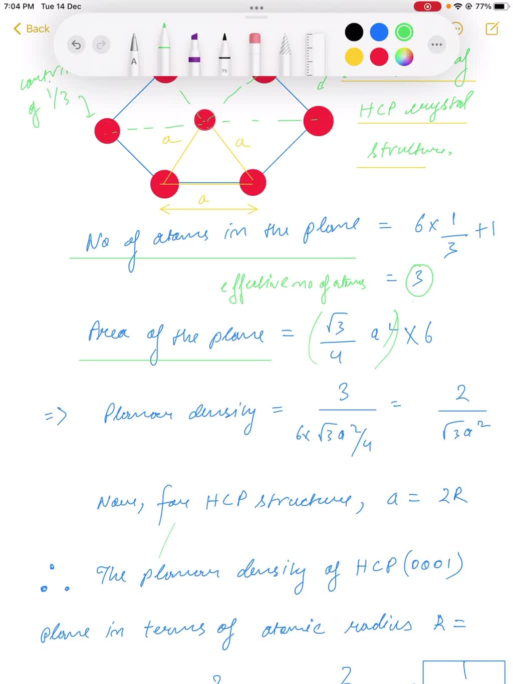 SOLVED:(a) Derive The Planar Density Expression For The HCP (0001 ...