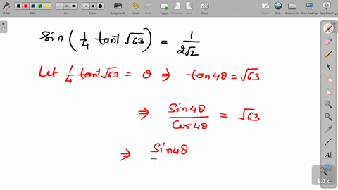 Show that tell 1 by 2 sin inverse 3 by 4 equal to 4 minus...