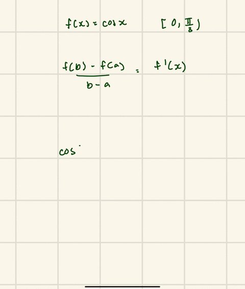 if-fxcos-x-then-the-mean-value-theorem-guarantees-that-somewhere-between-0-and-pi-3-fprimex-a-frac32